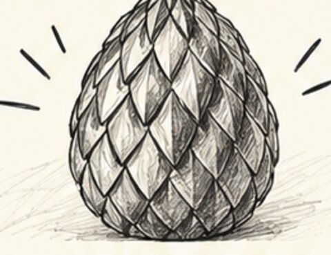 Pencil drawing of the Dragon Egg